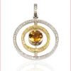 18K Two-Tone Citrine Gemstone Pendant