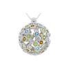 18K White Gold Diamond Gemstone Pendant