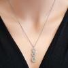 18K White Gold Diamond Gemstone Pendant