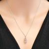 14K White Gold Diamond Gemstone Pendant