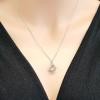 14K White Gold Diamond Gemstone Pendant