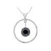 14K White Gold Diamond Gemstone Pendant