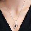 14K White Gold Diamond Gemstone Pendant
