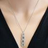 18K White Gold Diamond Gemstone Pendant