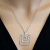 14K Two-Tone Diamond Gemstone Pendant