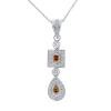 18K White Gold Diamond Gemstone Pendant
