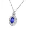 Platinum Sapphire Gemstone Pendant