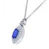 Platinum Sapphire Gemstone Pendant