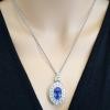 Platinum Sapphire Gemstone Pendant