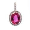 18K White Gold Tourmaline Gemstone Pendant