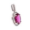 18K White Gold Tourmaline Gemstone Pendant