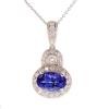 18K White Gold Tanzanite Gemstone Pendant