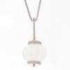 14K White Gold Quartz Gemstone Pendant