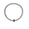 Silver Stretchable Popcorn Bracelet With Round Amethyst