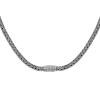 Silver 4X6Mm Woven Necklace With White Sapphire
