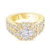 Yellow Gold Diamond Semi-Mount For Round Center 1.25 CT
