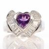18K White Gold Amethyst Gemstone Ring