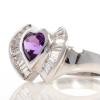 18K White Gold Amethyst Gemstone Ring