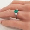 14K White Gold Emerald Gemstone Ring