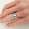 14K White Gold Emerald Gemstone Ring