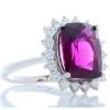14K White Gold Garnet Gemstone Ring