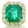 18K Yellow Gold Emerald Gemstone Ring