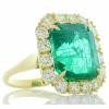 18K Yellow Gold Emerald Gemstone Ring