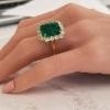 18K Yellow Gold Emerald Gemstone Ring