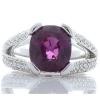 18K White Gold Garnet Gemstone Ring