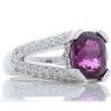 18K White Gold Garnet Gemstone Ring