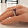 18K White Gold Garnet Gemstone Ring