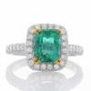 18K White Gold Emerald Gemstone Ring