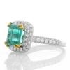 18K White Gold Emerald Gemstone Ring