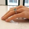 18K White Gold Emerald Gemstone Ring