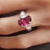 Platinum Rubelite Gemstone Ring