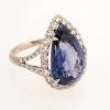 18K White Gold Sapphire Gemstone Ring