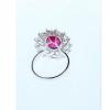 18K White Gold Rubelite Gemstone Ring