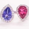 18K White Gold Mixed Gemstone Ring