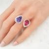 18K White Gold Mixed Gemstone Ring
