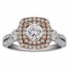 Round Cut Halo Diamond Vintage Semi Mount Engagement Ring