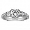 Round Cut Diamond Vintage Semi Mount Engagement Ring