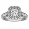 Round Cut Halo Diamond Vintage Semi Mount Engagement Ring