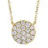 0.43ct 14k Yellow Gold Diamond Pave Circle Necklace