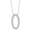 1.33ct 14k White Gold Diamond Oval Necklace