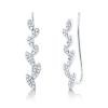 0.25ct 14k White Gold Diamond Leaf Ear Crawler Earring