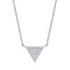 0.13ct 14k White Gold Diamond Pave Triangle Necklace