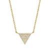0.13ct 14k Yellow Gold Diamond Pave Triangle Necklace