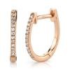 0.08ct 14k Rose Gold Diamond Huggie Earring