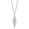 0.17ct 14k White Gold Diamond Pave Necklace