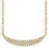 0.11ct 14k Yellow Gold Diamond Pave Crescent Necklace